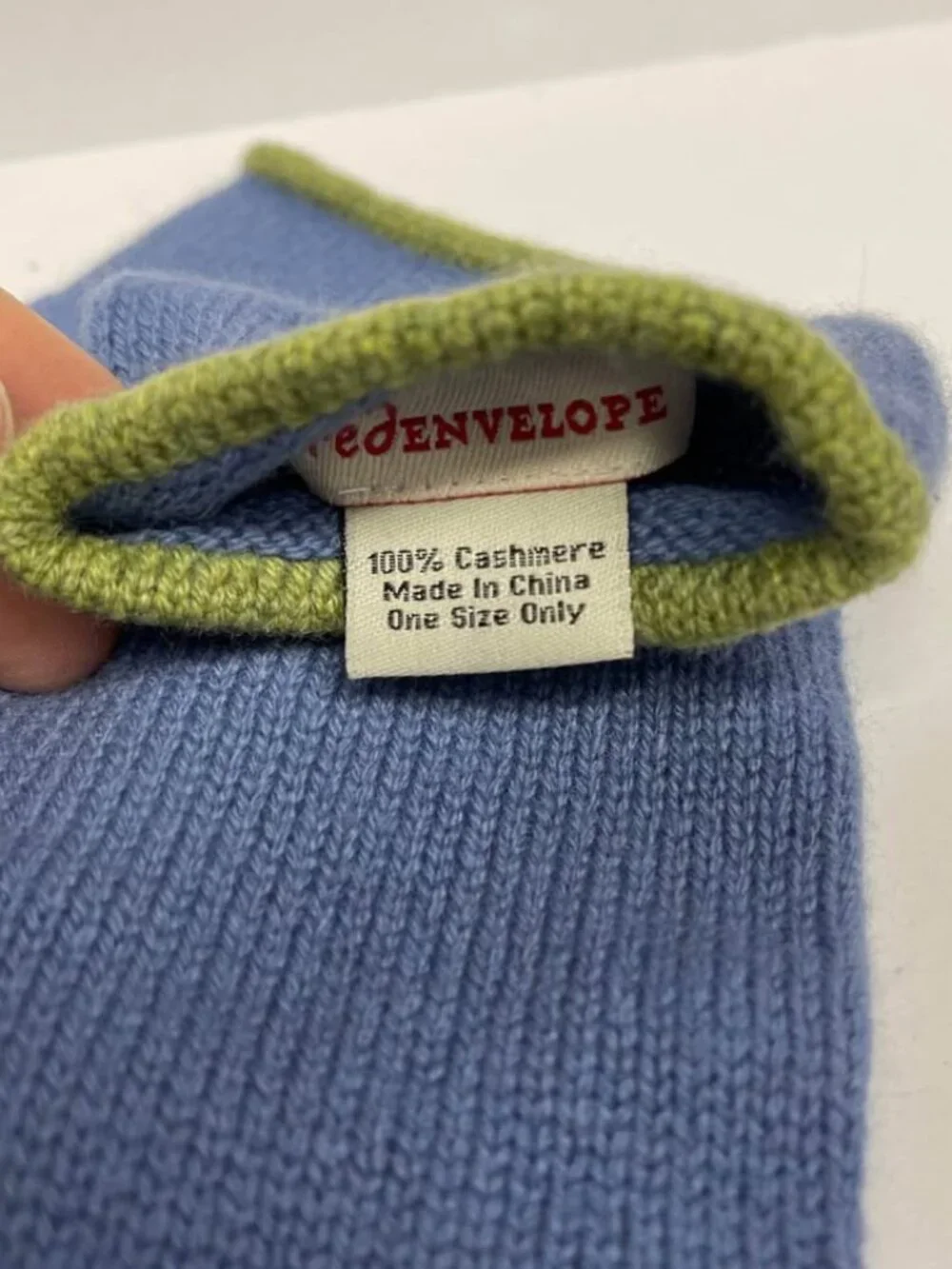 Red Envelope Women's steel blue Cashmere gloves